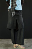 Layered Skirt Denim Pants/レイヤードスカートデニムパンツ