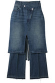 Layered Skirt Denim Pants/レイヤードスカートデニムパンツ