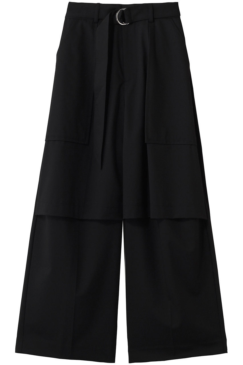 MAISON SPECIAL Spray-Stained Work Pants/スライスニースーチングワークパンツ (BLK(ブラック), 34) メゾンスペシャル ELLE SHOP