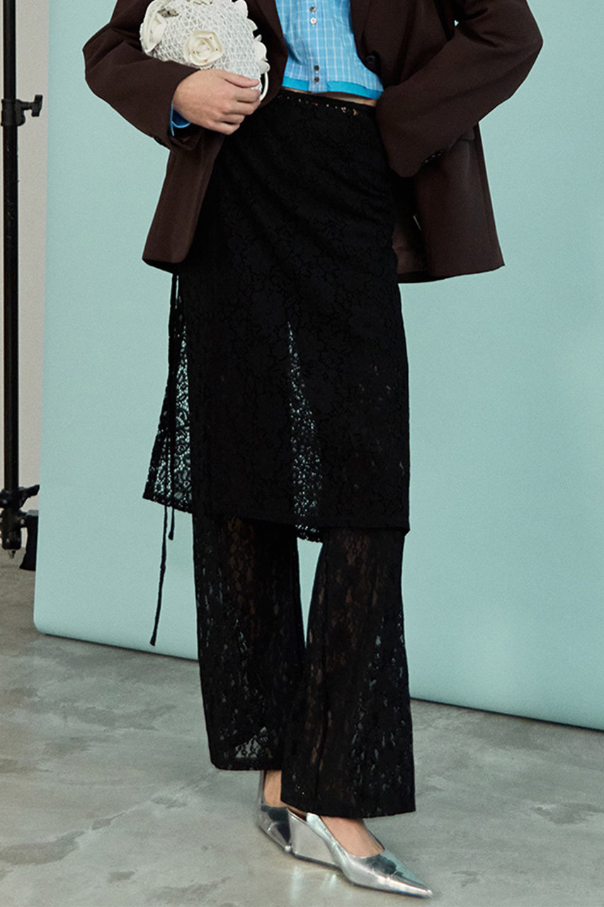 MAISON SPECIAL(メゾンスペシャル)｜Side Gathered Wrap Lace Skirt