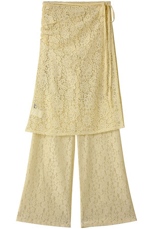 メゾンスペシャル/MAISON SPECIALのSide Gathered Wrap Lace Skirt Pants/サイドギャザーラップレーススカートパンツ(110600/110601)