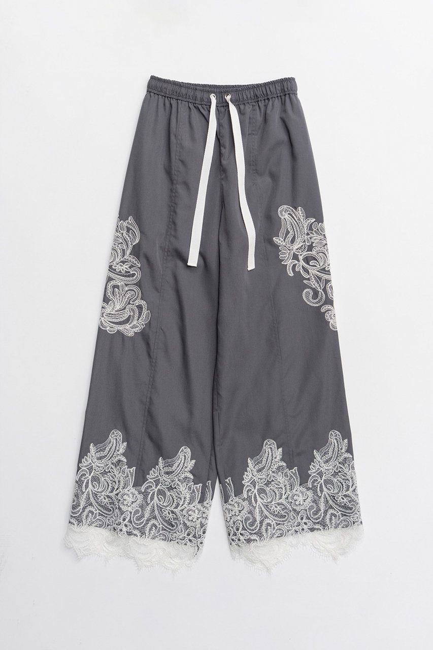 メゾンスペシャル/MAISON SPECIALの【予約販売】Striped Lace Pants/ワイドスカラップレースパンツ(GRY(グレー)/21261466304)