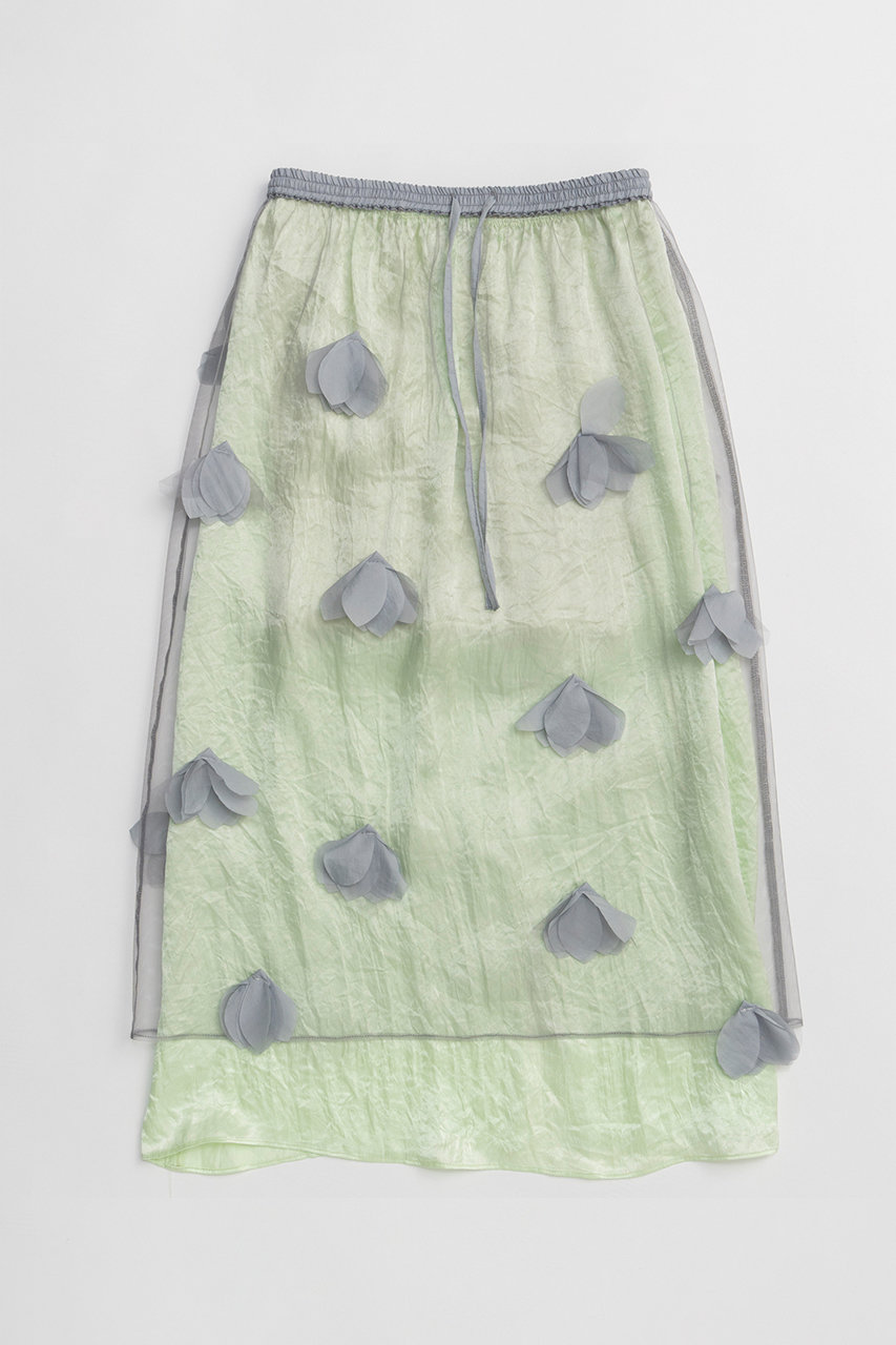 メゾンスペシャル/MAISON SPECIALのSheer Floral Layered Skirt/シアーフラワーレイヤードスカート(GRY(グレー)/21261515201)