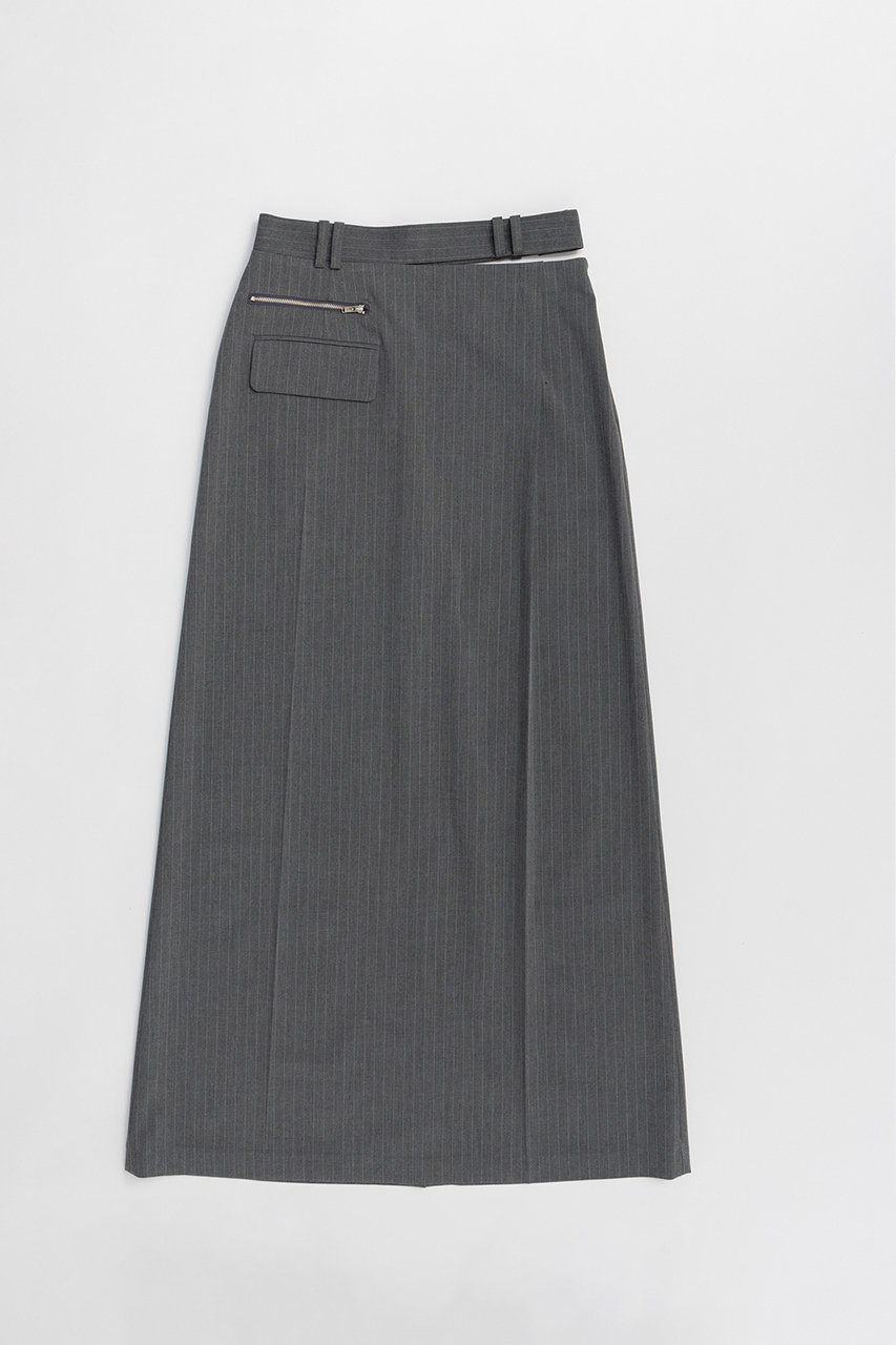 メゾンスペシャル/MAISON SPECIALの【予約販売】Sewing Tack Maxi Skirt/スーチングタックマキシスカート(GRY(グレー)/21261515701)