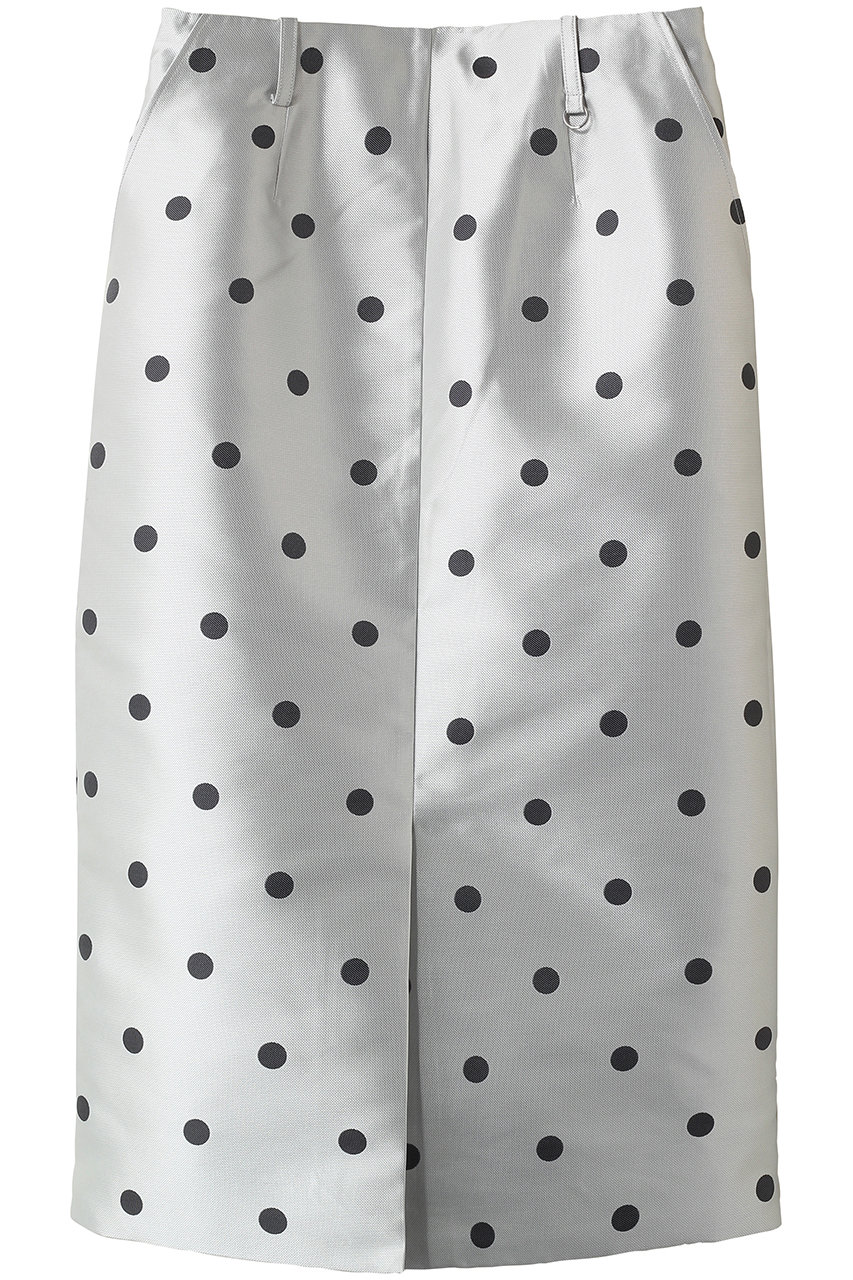 メゾンスペシャル/MAISON SPECIALのPolka Dot Mock-Neck Skirt/ドットミモレタイトスカート(WHT(ホワイト)/21261515702)