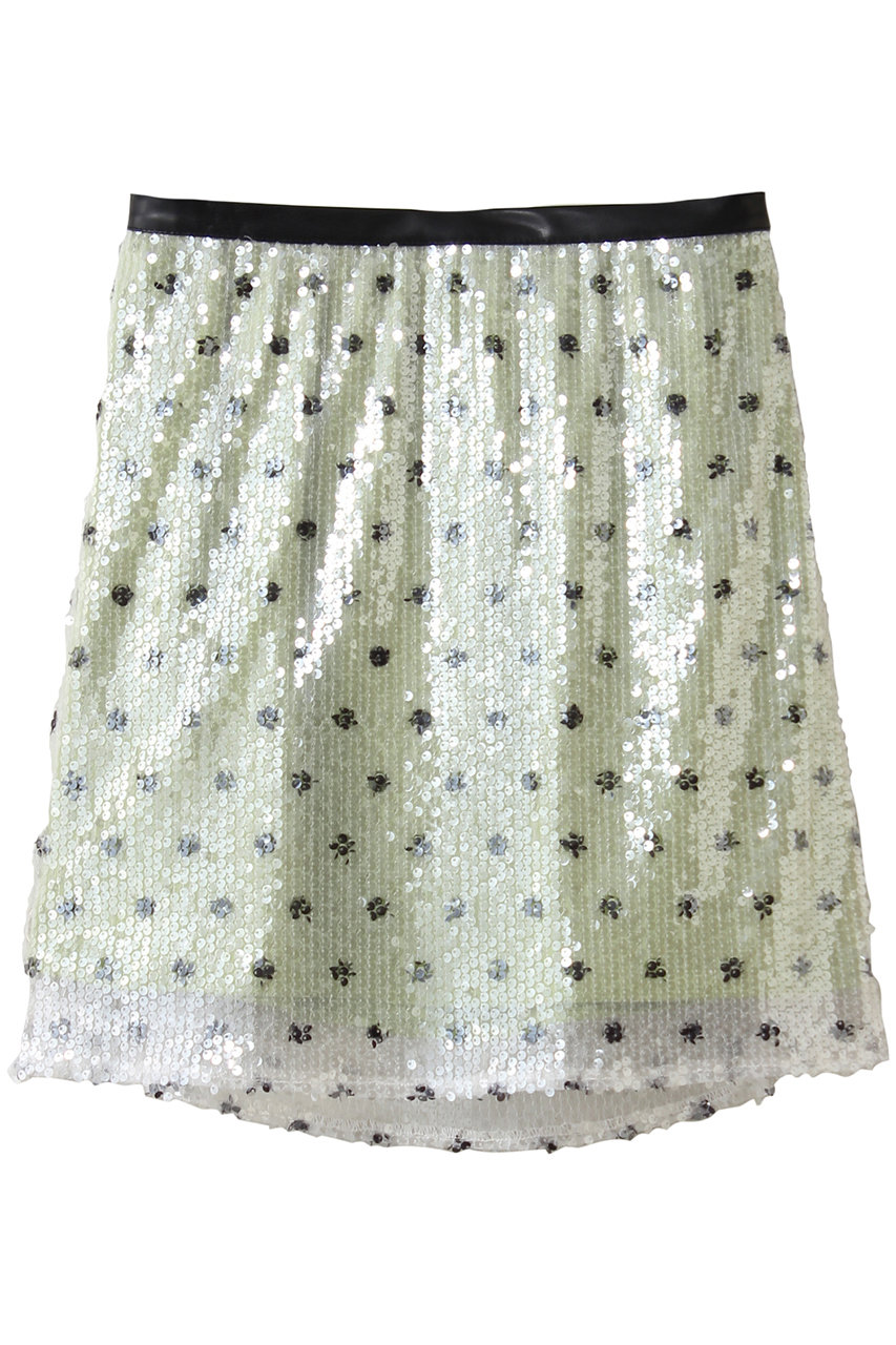 メゾンスペシャル/MAISON SPECIALのDot Spandex Mini Skirt/ドットスパンコールミニスカート(LIME(ライム)/21261516301)