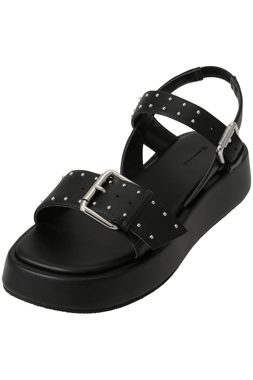 メゾンスペシャル/MAISON SPECIALのStudded Wide Belt Sandals/スタッズワイドベルトサンダル(BLK(ブラック)/21261565502)