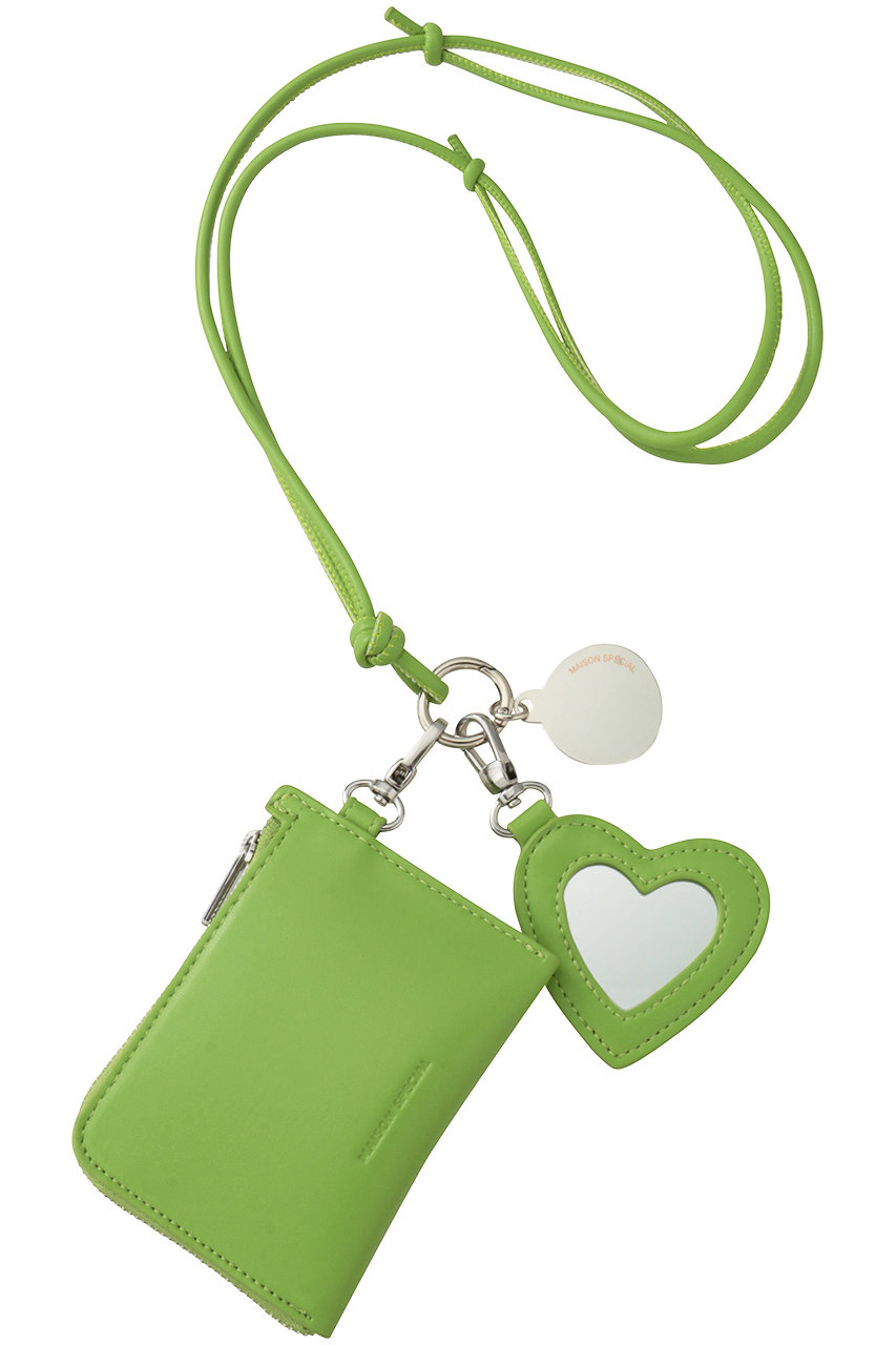 メゾンスペシャル/MAISON SPECIALのHeart Mirror & Square Case Smartphone Holder/ハートミラー＆スクエアケーススマホホルダー(LIME(ライム)/21261665502)