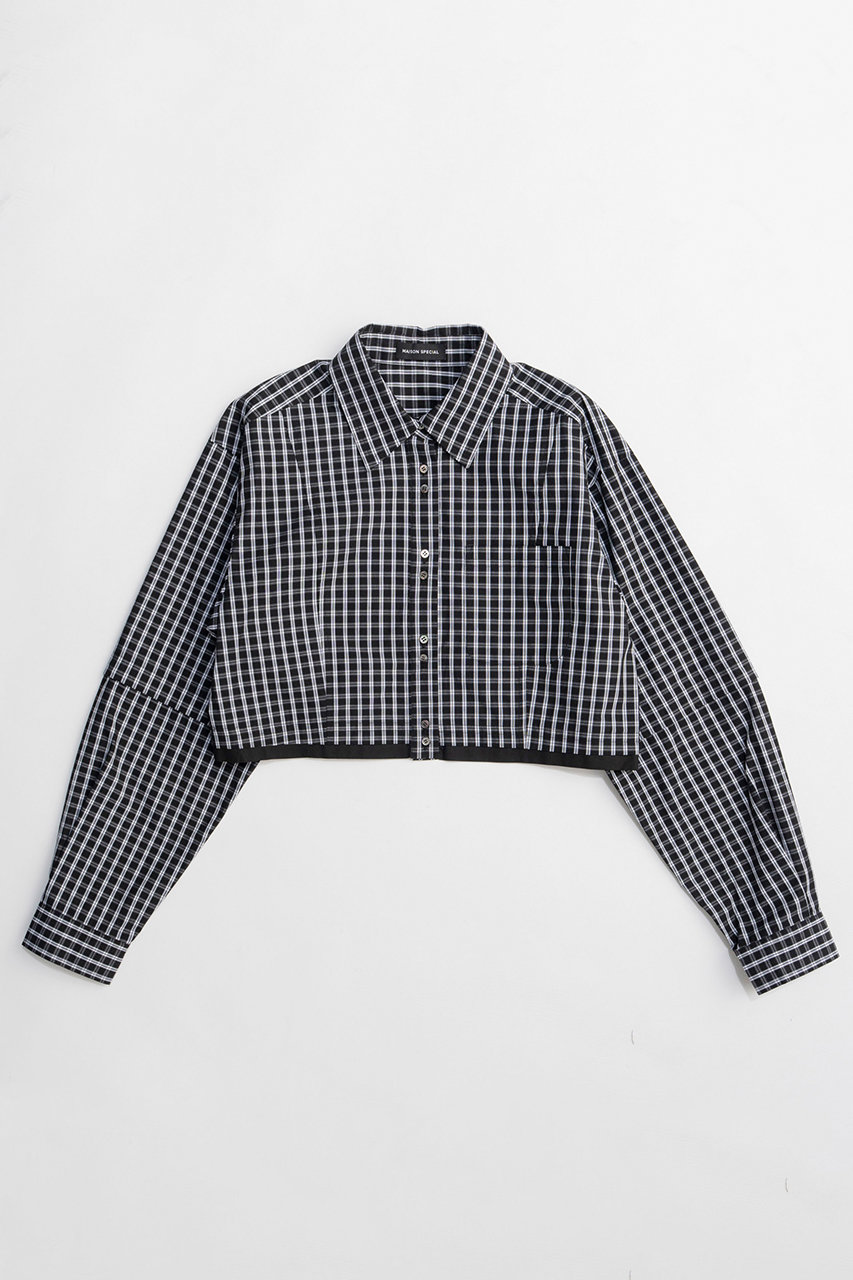 メゾンスペシャル/MAISON SPECIALの2Way Sleeve Short Shirt/2WAYスリーブショートシャツ(BLK(ブラック)/21261315306)