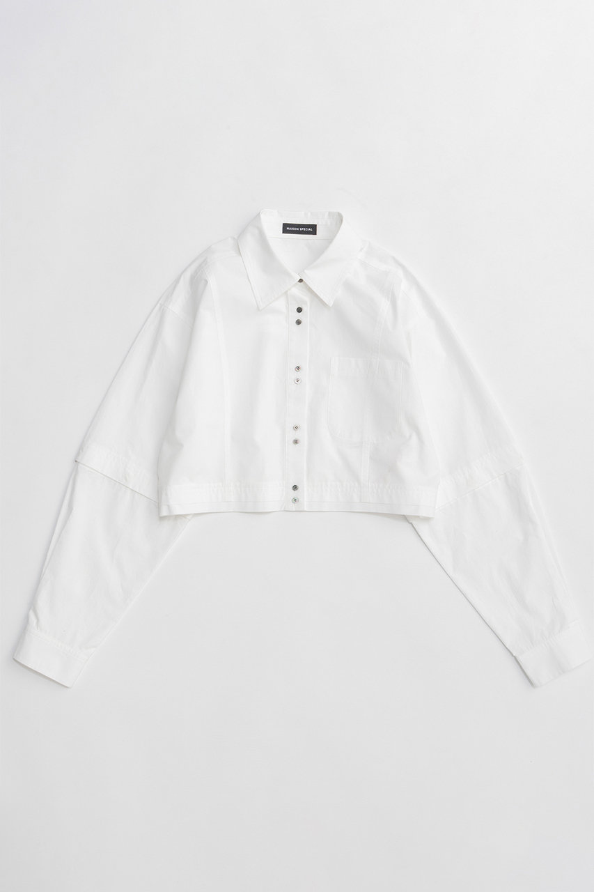 メゾンスペシャル/MAISON SPECIALの【予約販売】2Way Sleeve Short Shirt/2WAYスリーブショートシャツ(WHT(ホワイト)/21261315306)