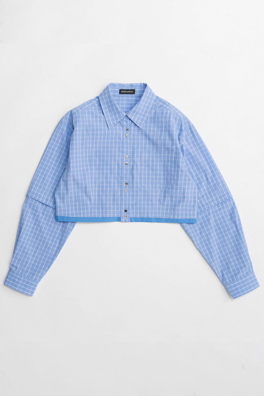 メゾンスペシャル/MAISON SPECIALの【予約販売】2Way Sleeve Short Shirt/2WAYスリーブショートシャツ(BLU(ブルー)/21261315306)