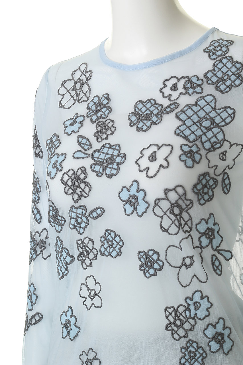 MAISON SPECIAL(メゾンスペシャル)｜Flower Embroidery Sheer Tops