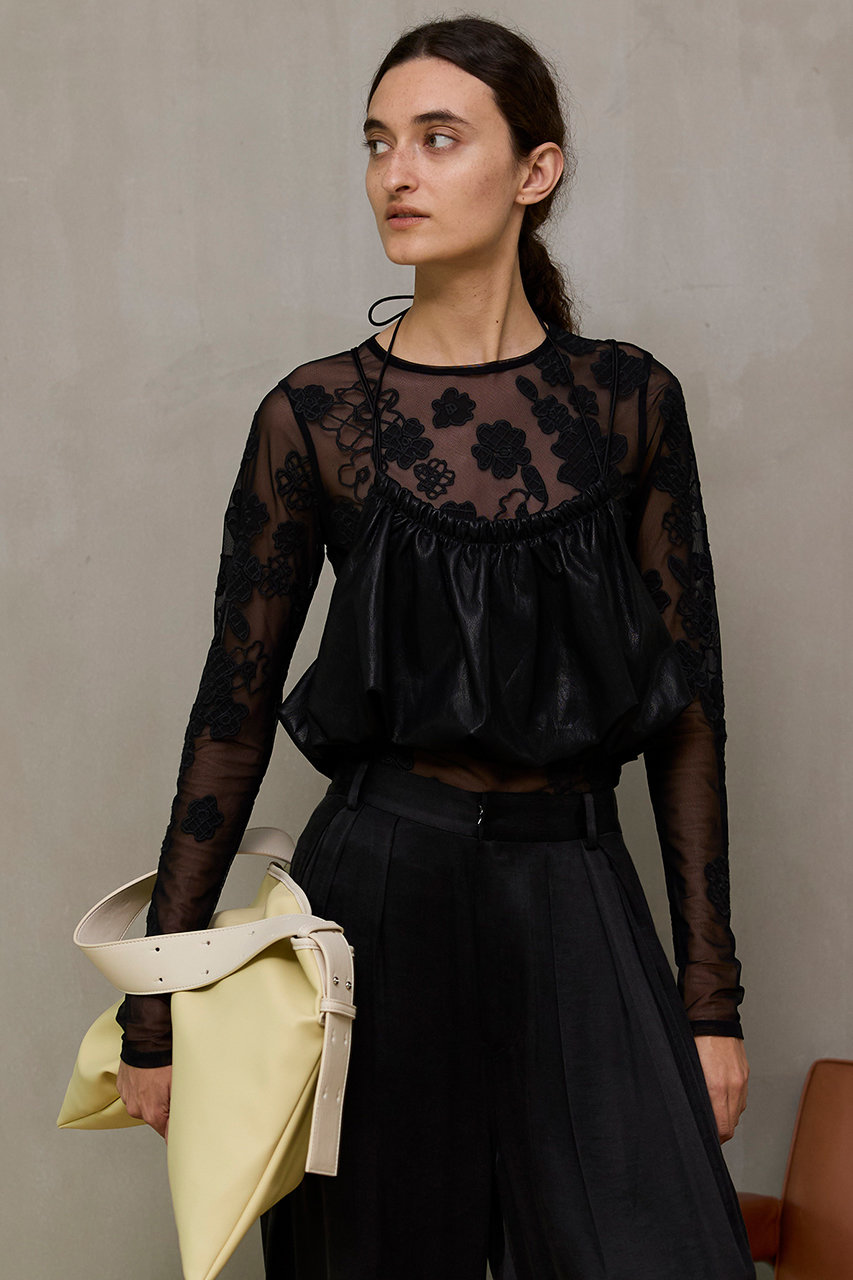 MAISON SPECIAL(メゾンスペシャル)｜Flower Embroidery Sheer Tops