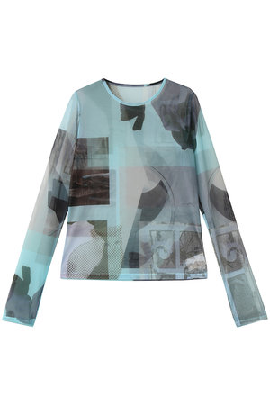 メゾンスペシャル/MAISON SPECIALのPhoto Collage Mesh Tops/フォトコラージメッシュトップス(110100/110103)