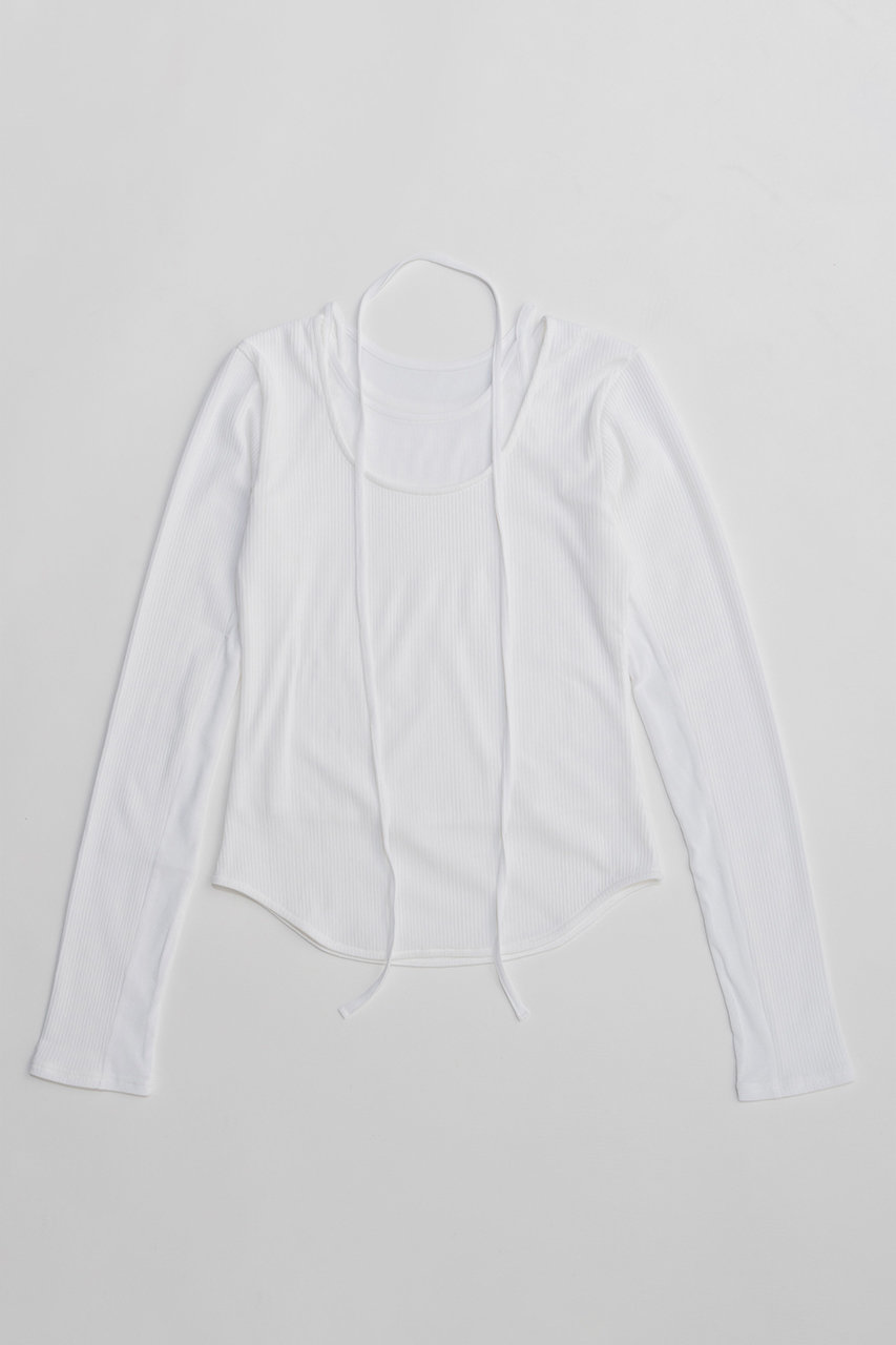 メゾンスペシャル/MAISON SPECIALのLayered Rib Top/レイヤードリブトップス(WHT(ホワイト)/21261415807)