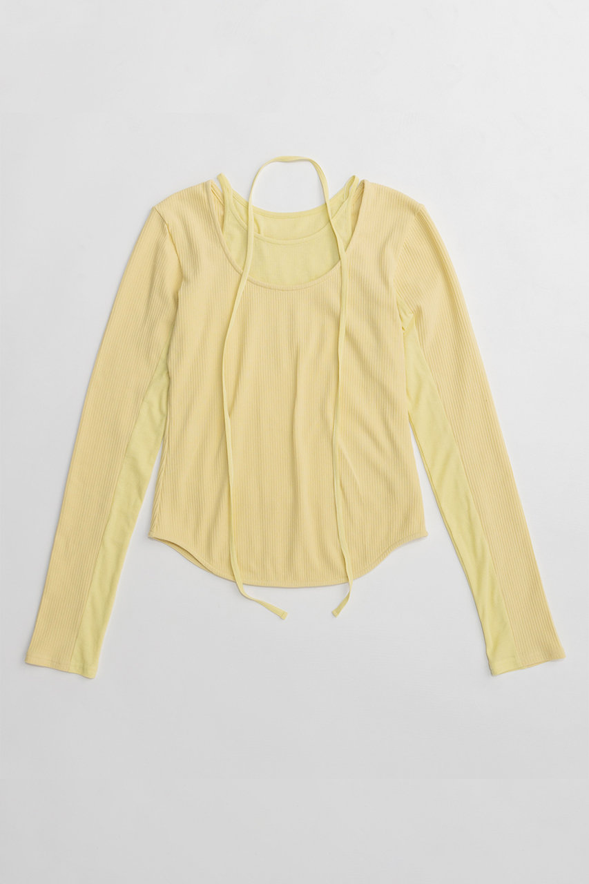 メゾンスペシャル/MAISON SPECIALのLayered Rib Top/レイヤードリブトップス(YEL(イエロー)/21261415807)
