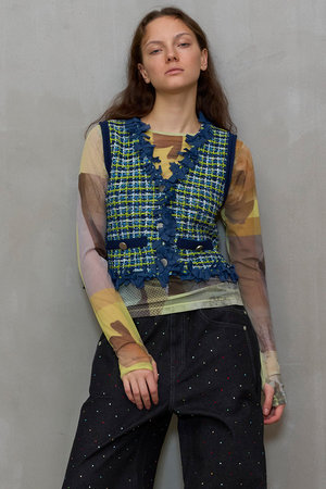 メゾンスペシャル/MAISON SPECIALのTweed Knit Vest/ツイードニットベスト(110300/110301)