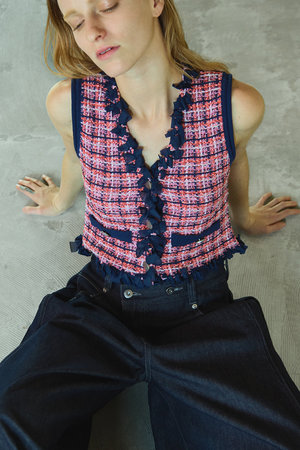メゾンスペシャル/MAISON SPECIALの【予約販売】Tweed Knit Vest/ツイードニットベスト(110300/110301)