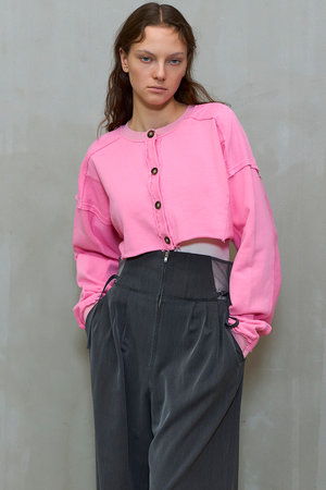 メゾンスペシャル/MAISON SPECIALの2-Way Short Sweat Cardigan/2WAYショートスウェットカーディガン(110100/110104)