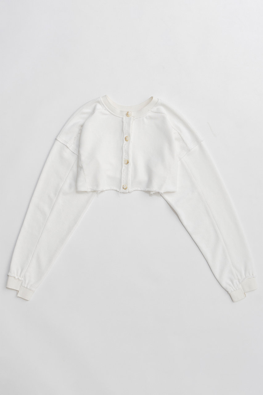 メゾンスペシャル/MAISON SPECIALの2-Way Short Sweat Cardigan/2WAYショートスウェットカーディガン(WHT(ホワイト)/21261415706)