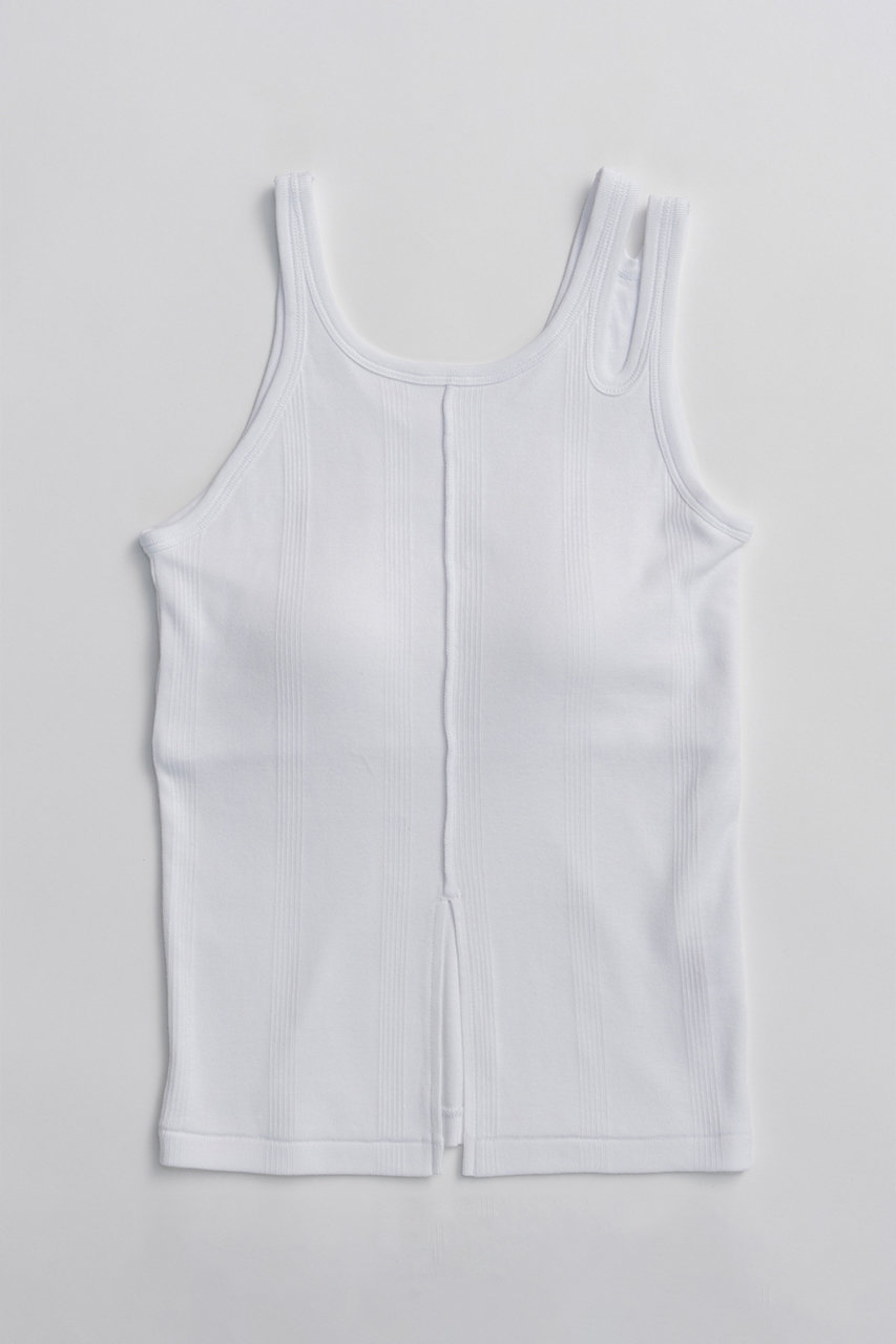 メゾンスペシャル/MAISON SPECIALの【Miller×MAISON SPECIAL】コラボヘムスリットタンクトップ(WHT(ホワイト)/21261415310)