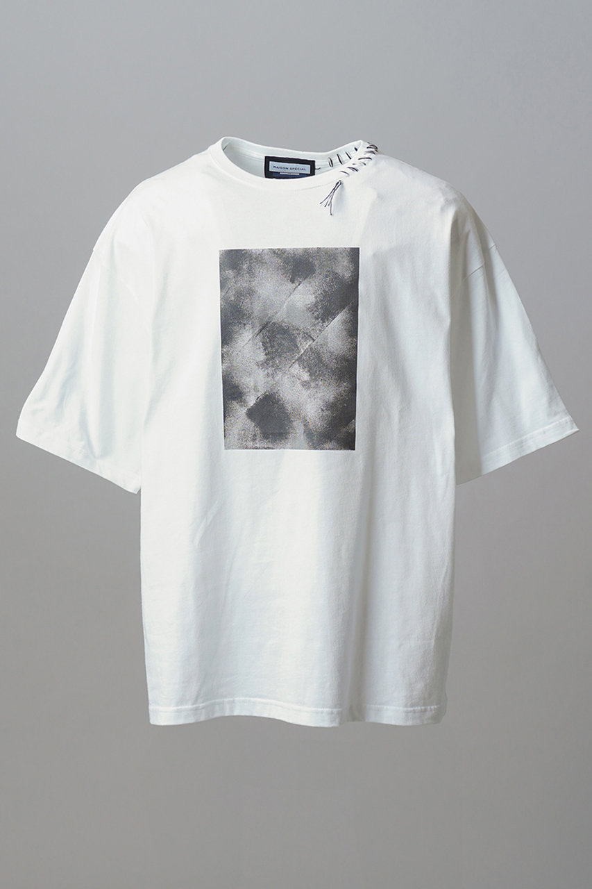 メゾンスペシャル/MAISON SPECIALの【予約販売】【UNISEX】Abstract Hand-Printed Prime-Over Stitched Crew Neck T-shirt/アブストラクトハンドプリントプライムオーバーステッチクルーネックTシャツ(WHT(ホワイト)/11261411206)
