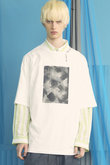 【UNISEX】Abstract Hand-Printed Prime-Over Stitched Crew Neck T-shirt/アブストラクトハンドプリントプライムオーバーステッチクルーネックTシャツ