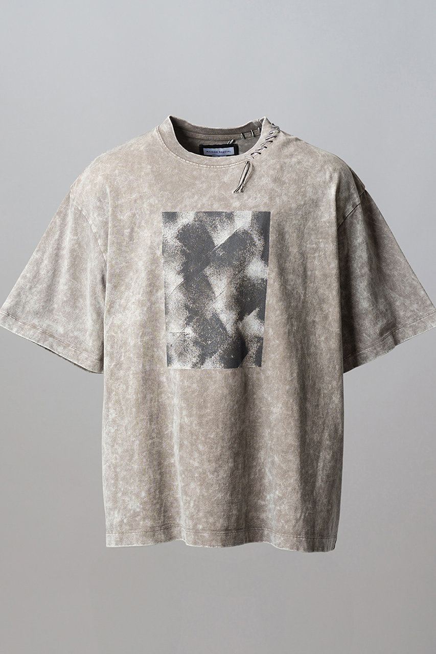 メゾンスペシャル/MAISON SPECIALの【予約販売】【UNISEX】Fade Abstract Hand-Printed Prime-Over Stitched Crew Neck T-shirt/フェードアブストラクトハンドプリントプライムオーバーステッチクルーネックTシャツ(GRY(グレー)/11261411207)