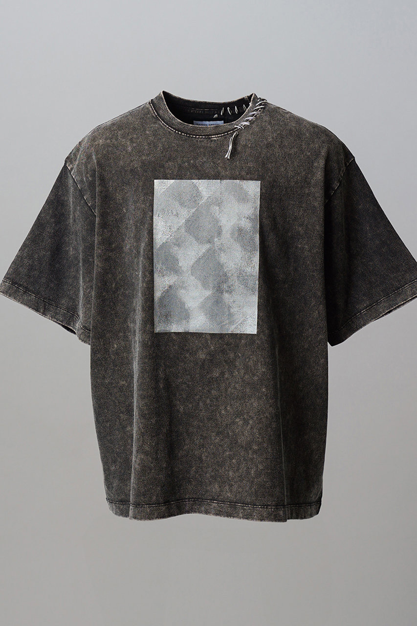 メゾンスペシャル/MAISON SPECIALの【予約販売】【UNISEX】Fade Abstract Hand-Printed Prime-Over Stitched Crew Neck T-shirt/フェードアブストラクトハンドプリントプライムオーバーステッチクルーネックTシャツ(C.GRY(チャコールグレー)/11261411207)