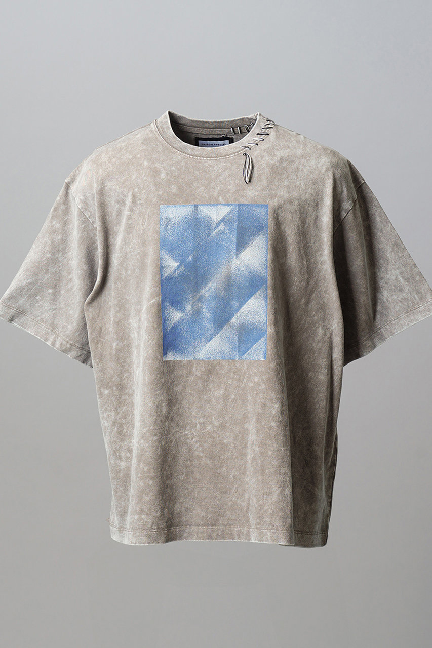 メゾンスペシャル/MAISON SPECIALの【予約販売】【UNISEX】Fade Abstract Hand-Printed Prime-Over Stitched Crew Neck T-shirt/フェードアブストラクトハンドプリントプライムオーバーステッチクルーネックTシャツ(MLT1(マルチカラー)/11261411207)