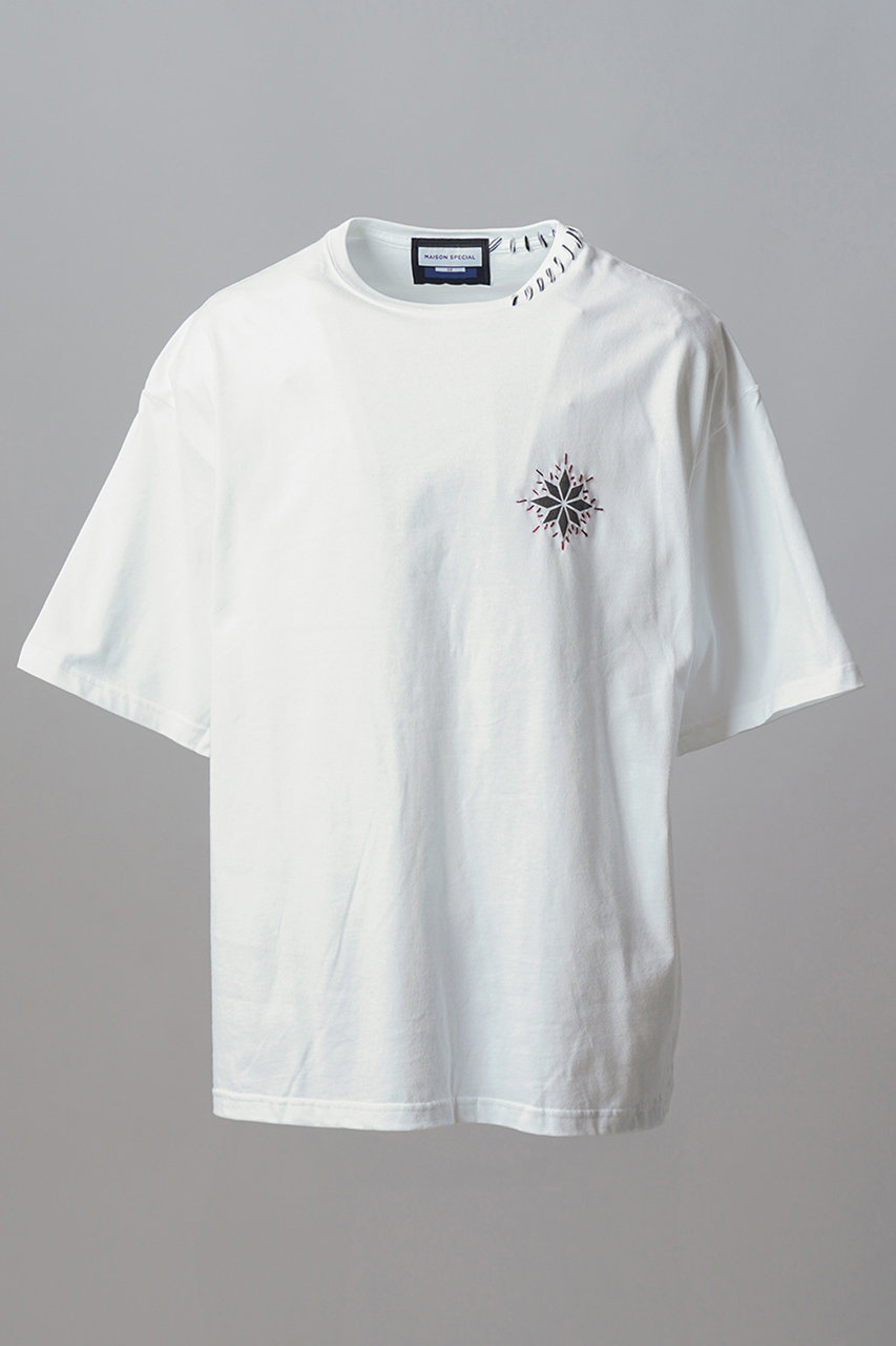 メゾンスペシャル/MAISON SPECIALの【予約販売】【UNISEX】Nuance Graphics Prime-Over Hand Stitching Short Sleeve T-shirt/ニュアンスグラフィックプライムオーバーハンドステッチショートスリーブTシャツ(MLT5(マルチカラー5)/11261411208)