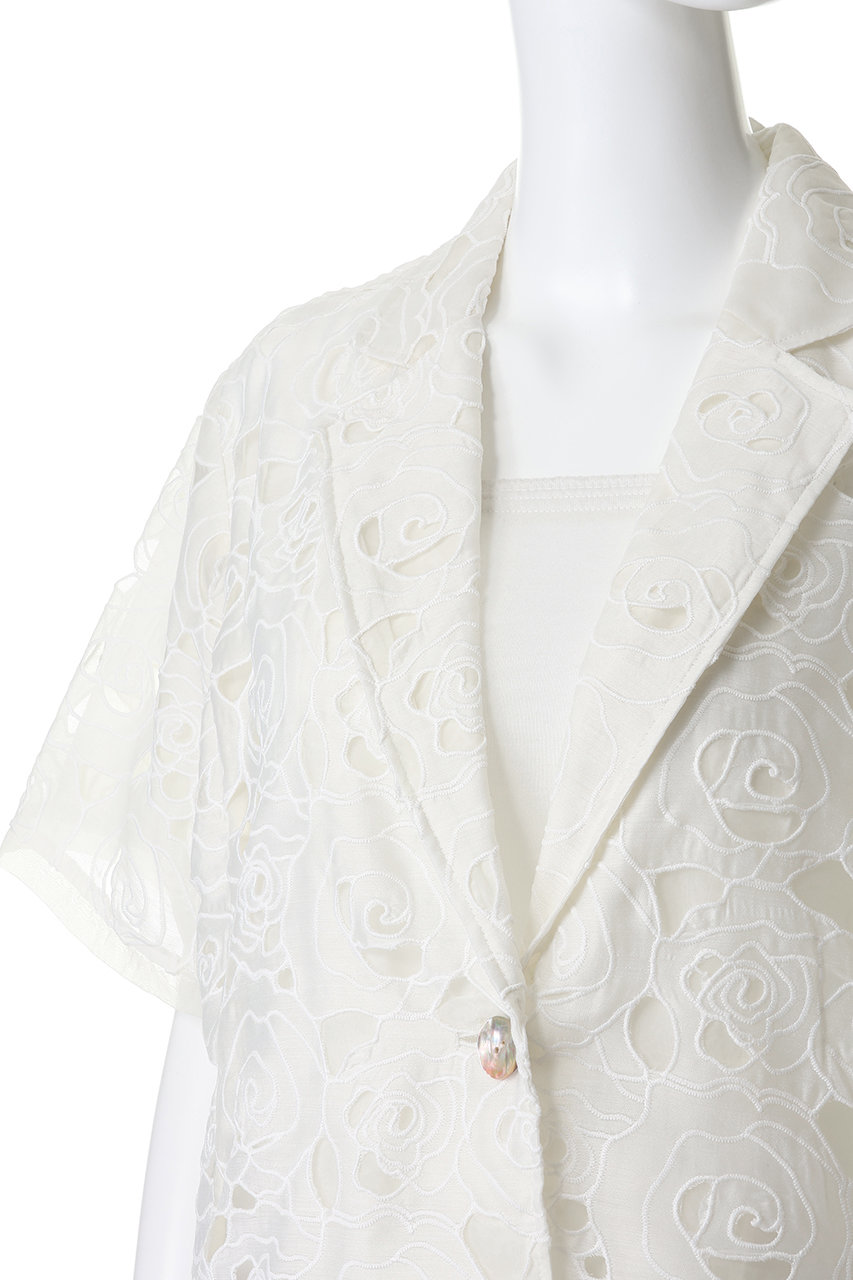MAISON SPECIAL(メゾンスペシャル)｜Flower Sheer Half-Sleeve Jacket