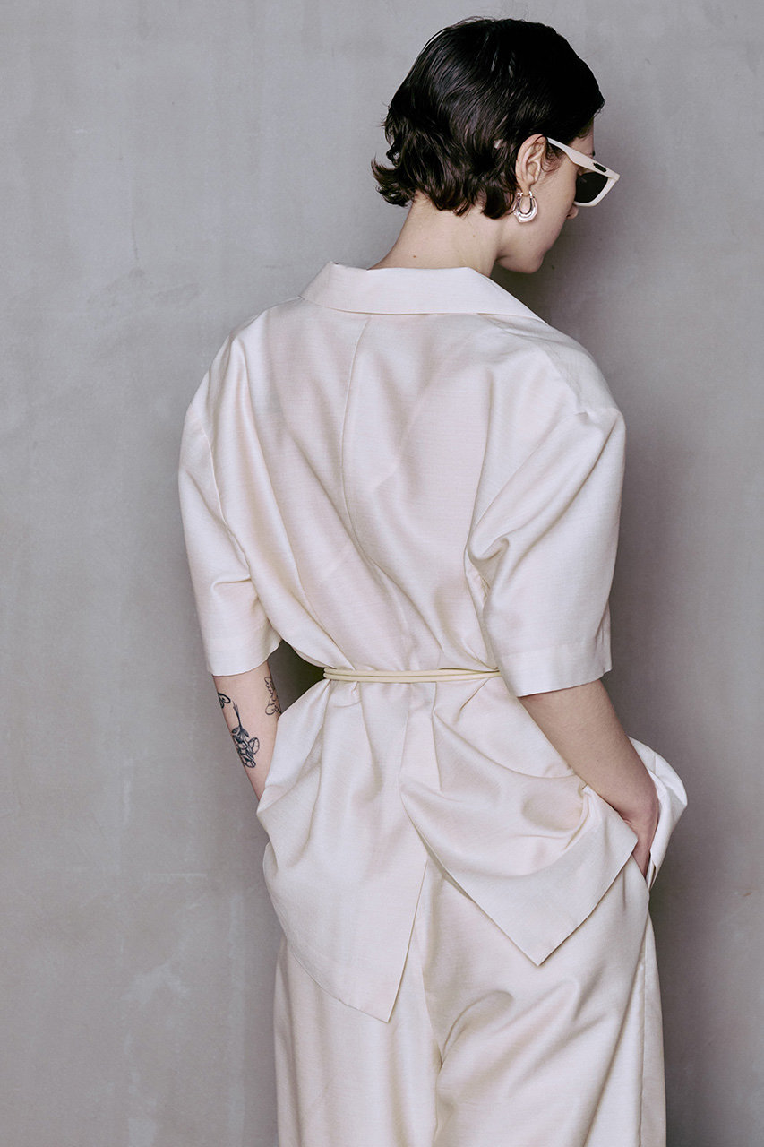 MAISON SPECIAL(メゾンスペシャル)｜Half-Sleeve Sheer Suiting Jacket