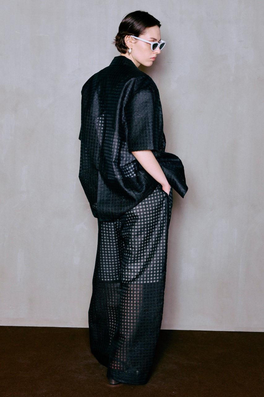 MAISON SPECIAL(メゾンスペシャル)｜Half-Sleeve Sheer Check Jacket