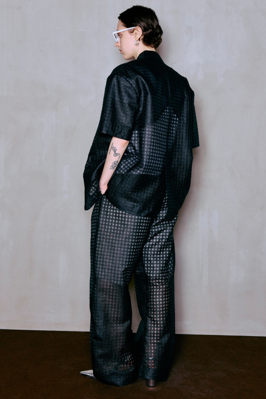 MAISON SPECIAL(メゾンスペシャル)｜Half-Sleeve Sheer Check Jacket