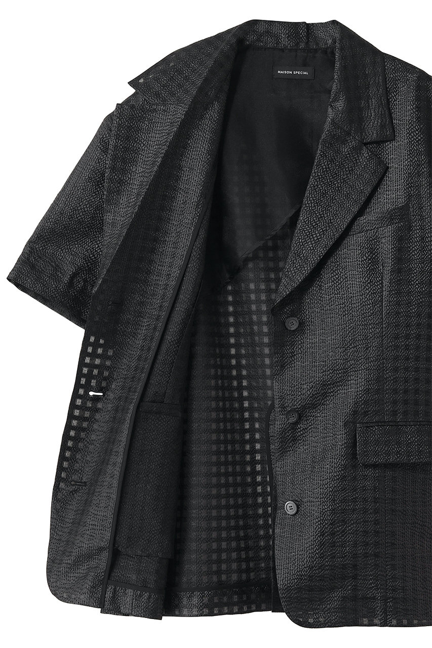 MAISON SPECIAL(メゾンスペシャル)｜Half-Sleeve Sheer Check Jacket