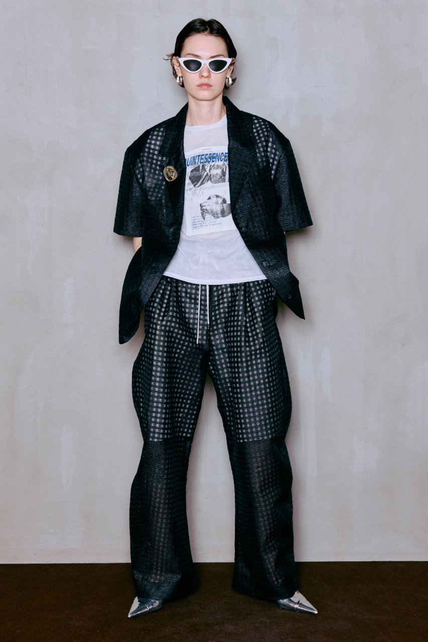 MAISON SPECIAL(メゾンスペシャル)｜Half-Sleeve Sheer Check Jacket