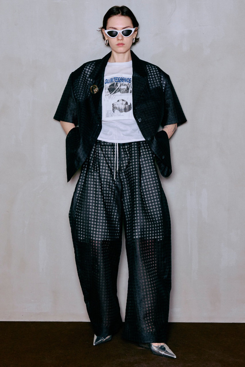 MAISON SPECIAL(メゾンスペシャル)｜Half-Sleeve Sheer Check Jacket