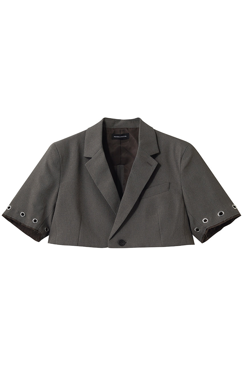 メゾンスペシャル/MAISON SPECIALのEyelet Short Jacket/アイレットショートジャケット(GRY(グレー)/21261115807)
