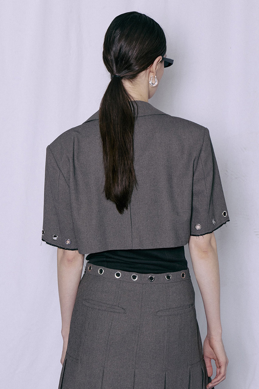 タグ付 現行品 メゾンスペシャル Eyelet Short Jacket 黒 MAISON SPECIAL(メゾンスペシャル)｜Eyelet Short Jacket/アイレット