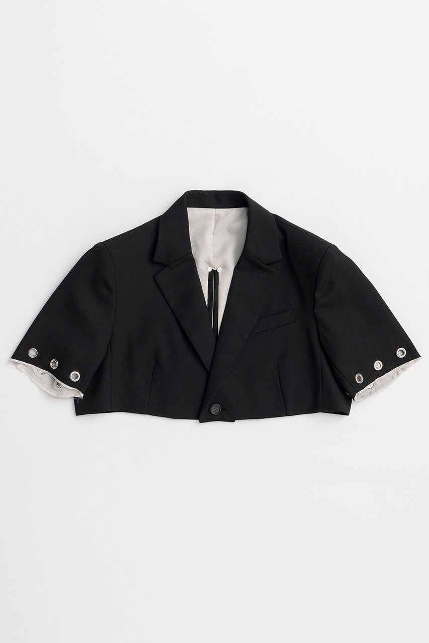 メゾンスペシャル/MAISON SPECIALの【予約販売】Eyelet Short Jacket/アイレットショートジャケット(BLK(ブラック)/21261115807)