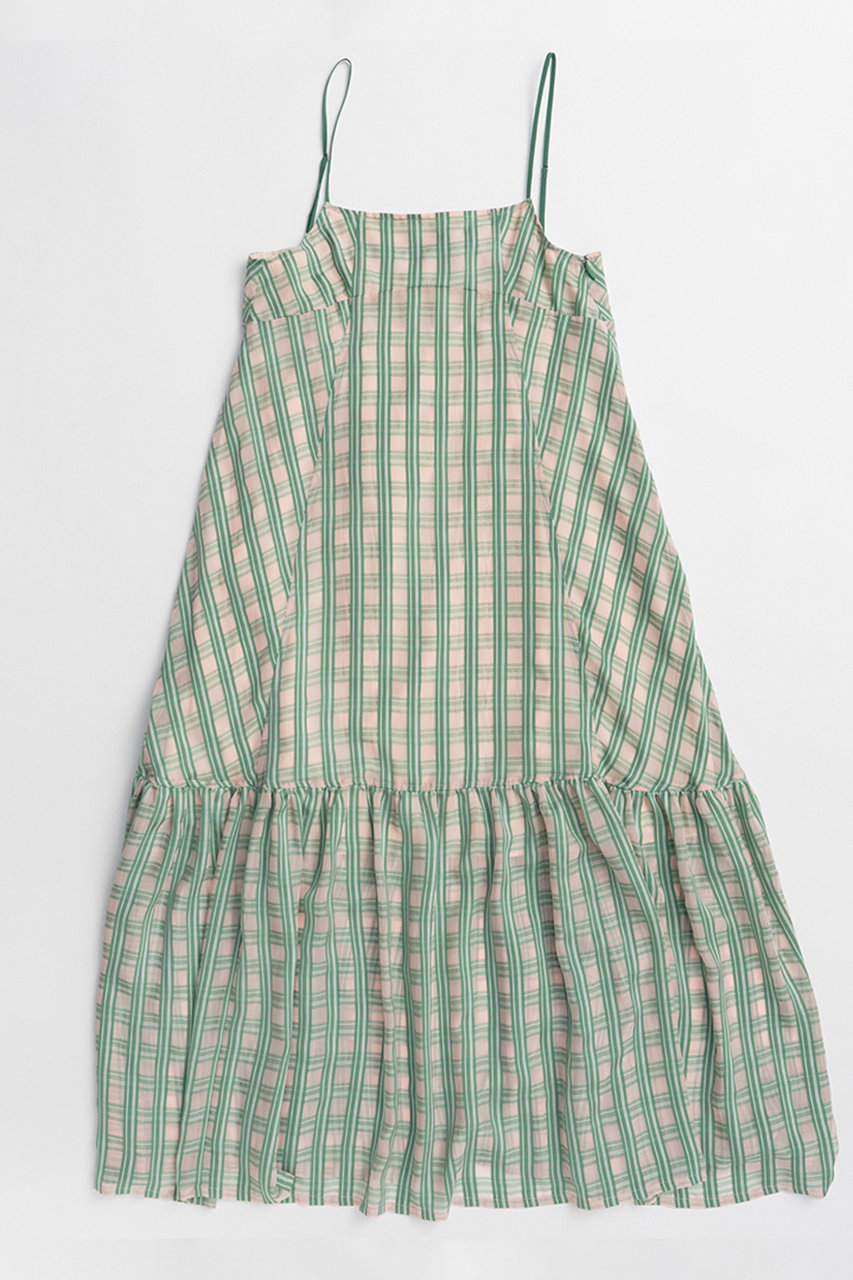 メゾンスペシャル/MAISON SPECIALのMulti Check Cami Dress/マルチチェックキャミワンピース(GRN(グリーン)/21261265304)