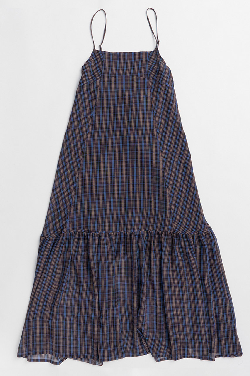 メゾンスペシャル/MAISON SPECIALのMulti Check Cami Dress/マルチチェックキャミワンピース(BLU(ブルー)/21261265304)