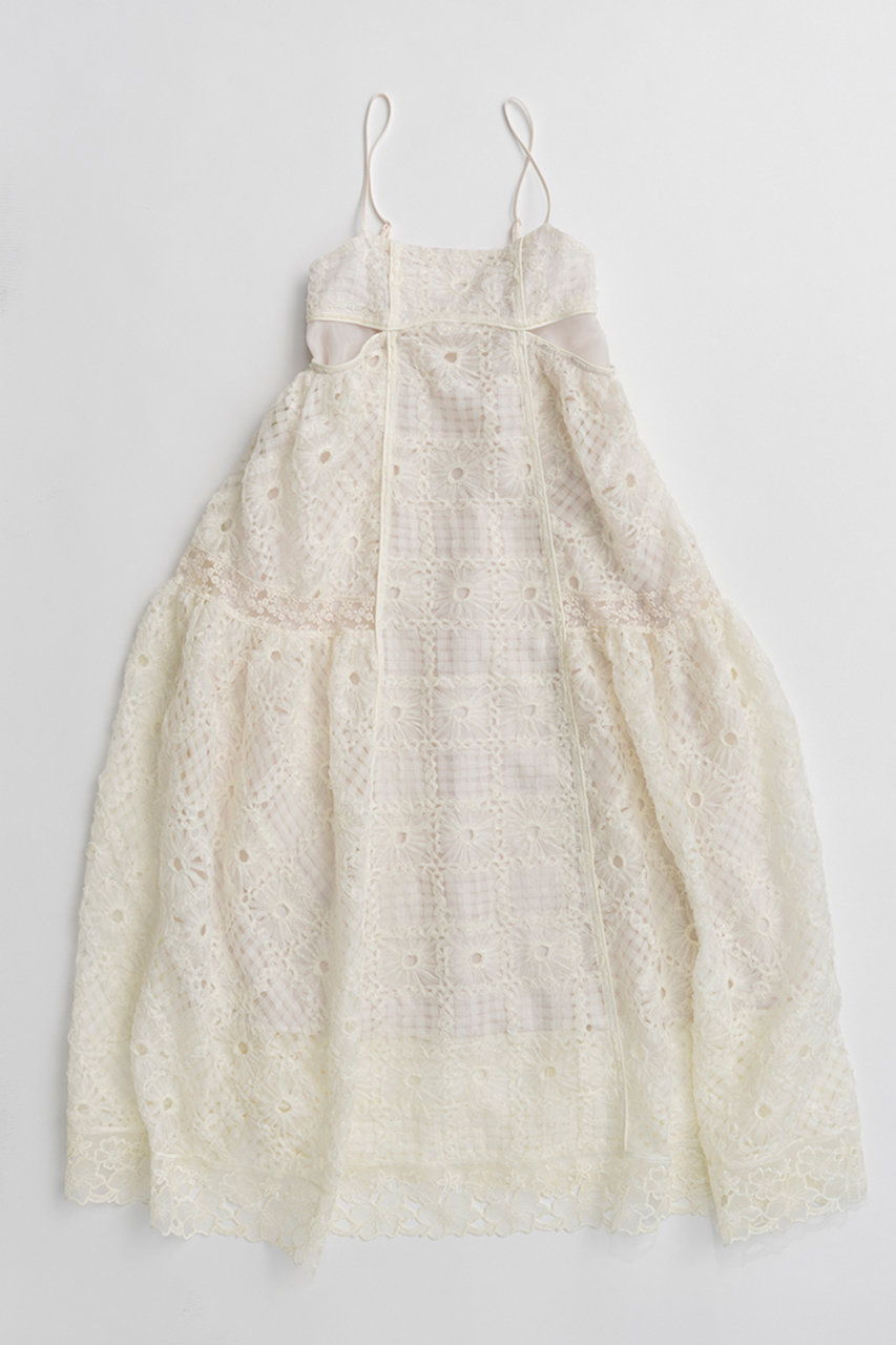 メゾンスペシャル/MAISON SPECIALの【予約販売】Embroidered Tiered Cami Dress/エンブロイダリーティアードキャミワンピース(WHT(ホワイト)/21261265305)