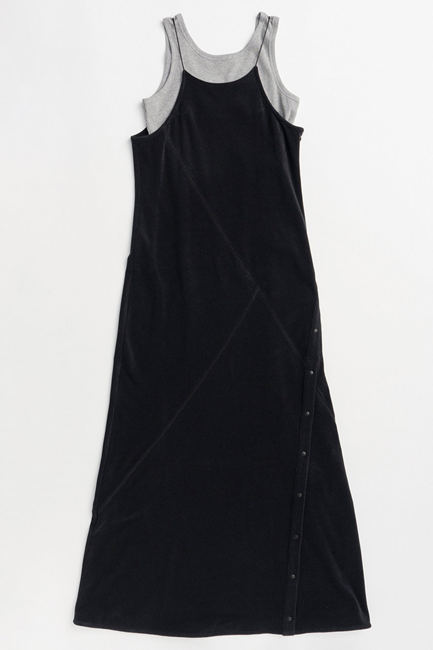 メゾンスペシャル/MAISON SPECIALのTank Set Pile Flare Dress/タンク付パイルフレアワンピース(BLK(ブラック)/21261265701)