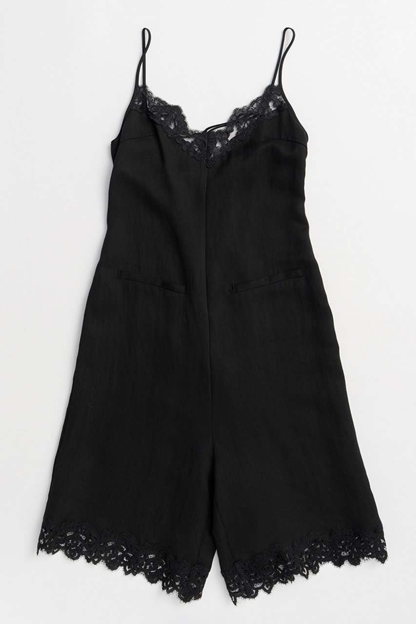 メゾンスペシャル/MAISON SPECIALのLace Trim Short Jumpsuit/レーストリムショートジャンプスーツ(BLK(ブラック)/21261265804)