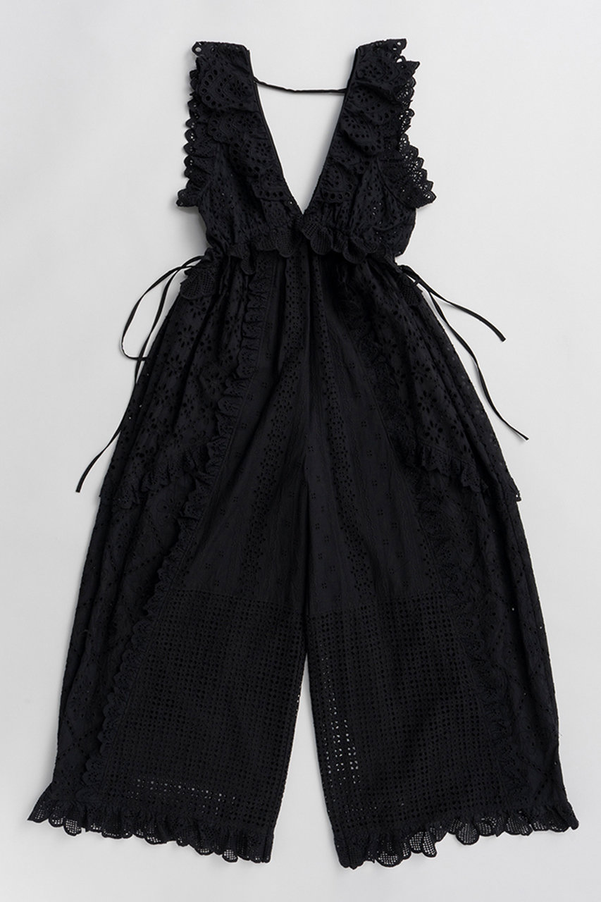 メゾンスペシャル/MAISON SPECIALの【予約販売】Lace Patch Rompers/レースパッチロンパース(BLK(ブラック)/21261266304)