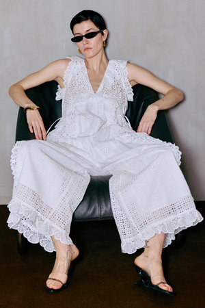 メゾンスペシャル/MAISON SPECIALの【予約販売】Lace Patch Rompers/レースパッチロンパース(110600/110606)