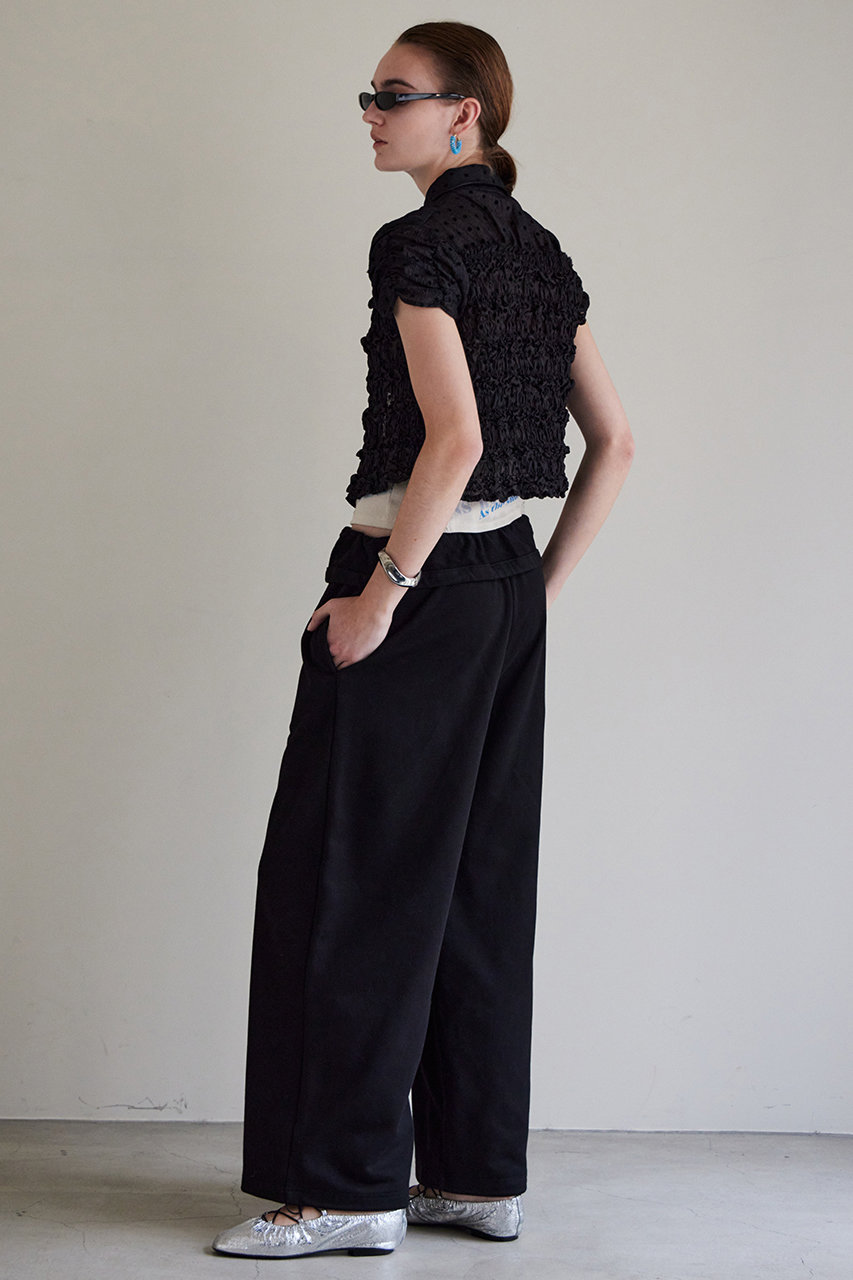 【新品】MAISON SPECIALシャーリングフレンチスリーブシャツ ブラック MAISON SPECIAL(メゾンスペシャル)｜Shirring French Sleeve Shirt
