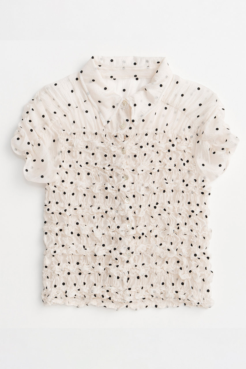 メゾンスペシャル/MAISON SPECIALの【予約販売】Shirring French Sleeve Shirt/シャーリングフレンチスリーブシャツ(WHT(ホワイト)/21261315211)